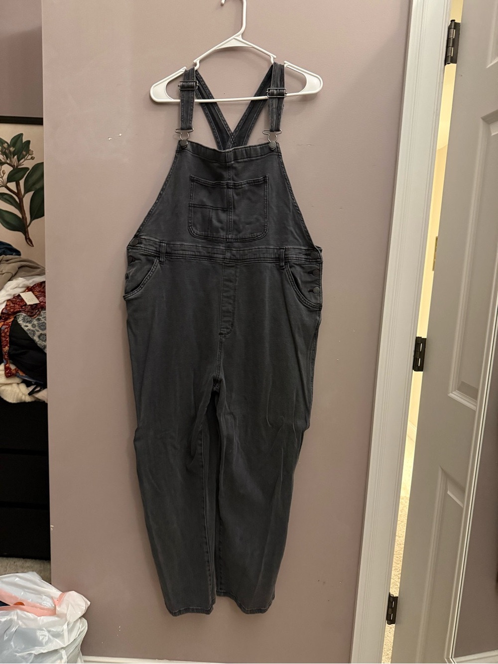 Sonoma Charcoal Gray Denim Overalls with Front Bib